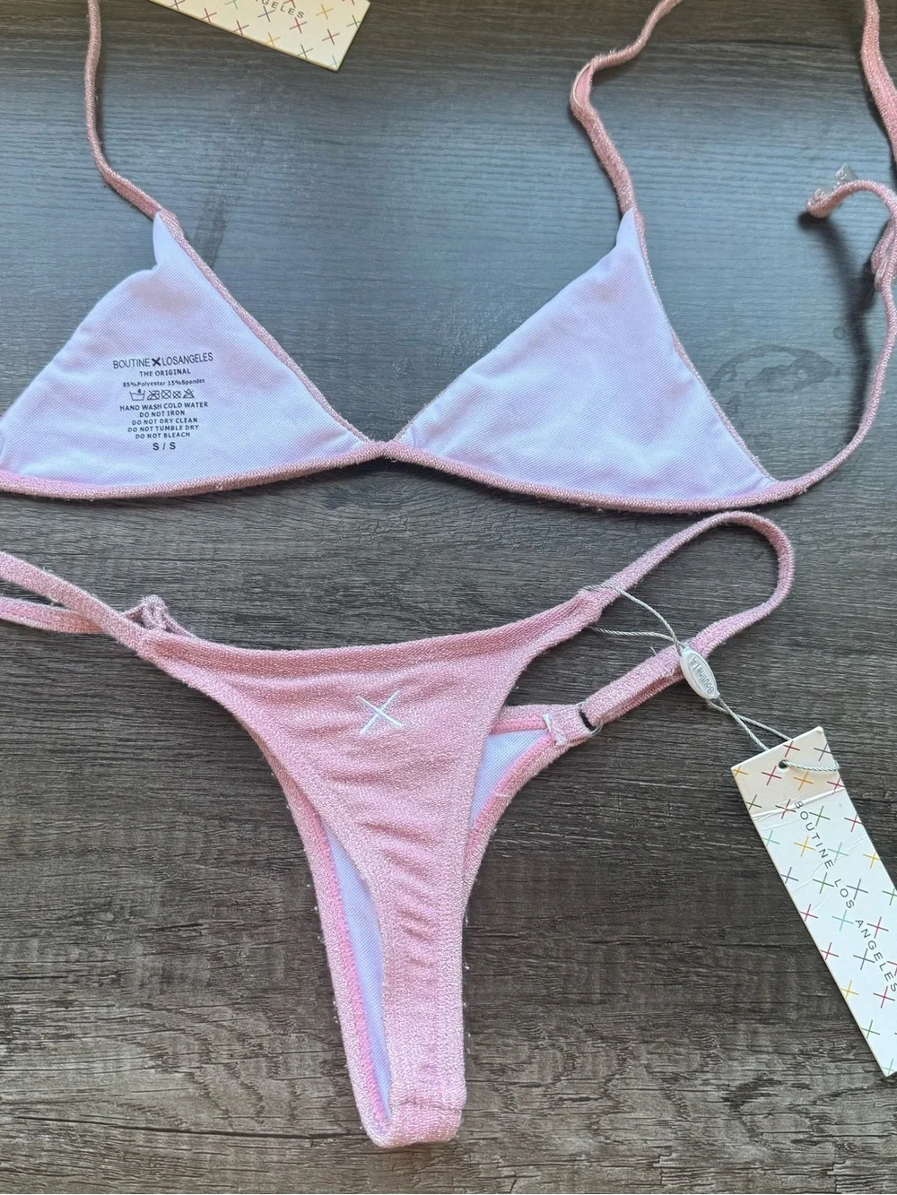 Boutine LA shimmer minimal bottom and stride top sz small pink